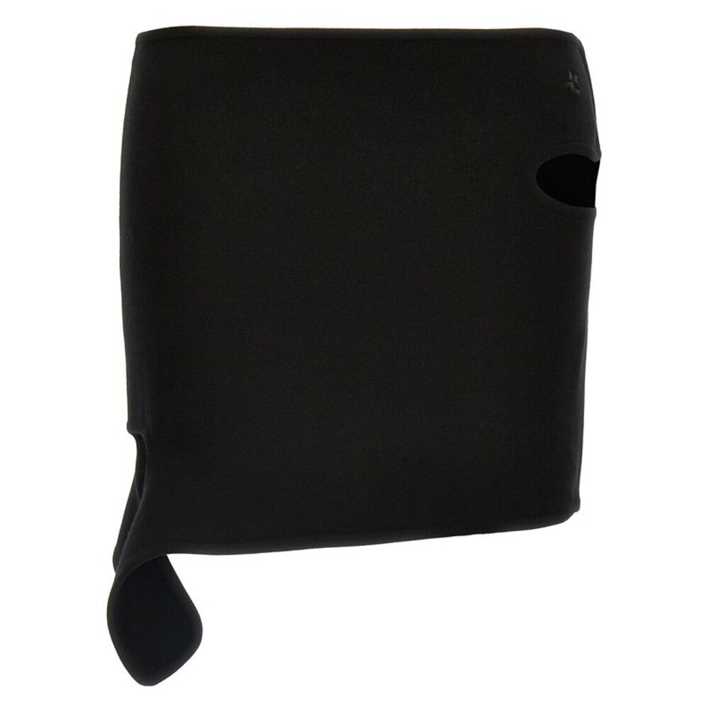 Courrèges Black Viscose Long Women's Skirt